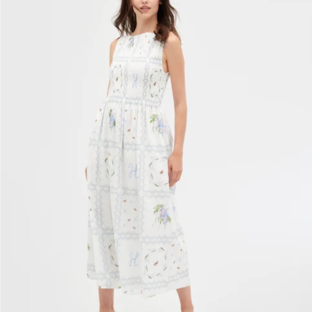 Hill House Home Cosima Dress - white floral patchwork XXS NWT